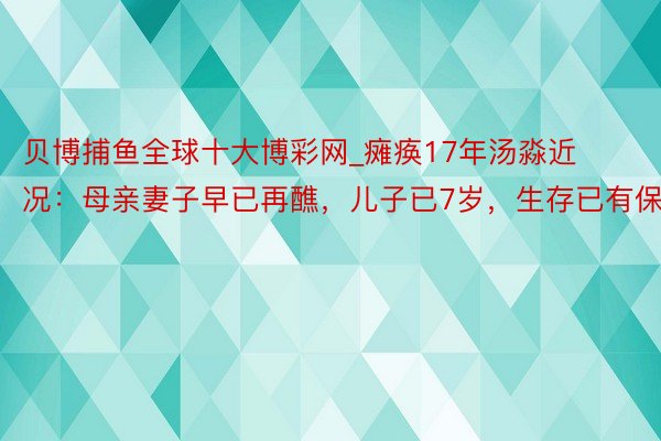 贝博捕鱼全球十大博彩网_瘫痪17年汤淼近况：母亲妻子早已再醮，儿子已7岁，生存已有保险